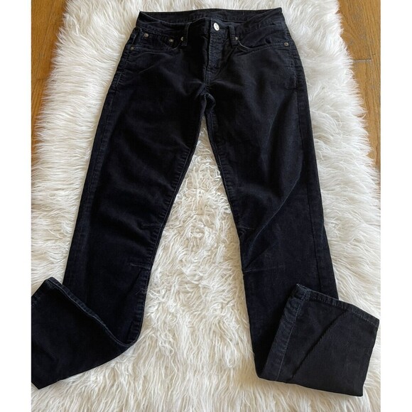 Helmet Lang Size 25 Black Skinny Straight Leg Corduroy Pants 28x26.5 - Picture 6 of 12